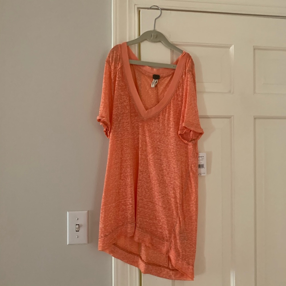 Free people peachy orange tee